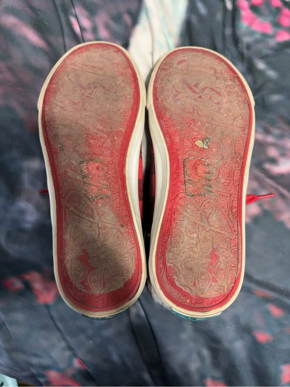 Blowfish Red and Black Plaid High-Top Sneakers - Picture 4 of 4
